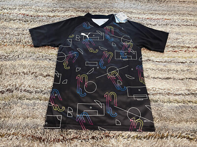 Puma Neymar Jr. Thrill Mens Medium Soccer Football Jersey Shirt Black 605670 $55