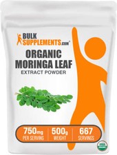 BulkSupplements Organic Moringa Extract Powder - 750mg per Serving