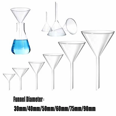 30mm/40mm/50mm/60mm/75mm-120mm Miniature Lab Glass Funnel Borosilicate Glassware - Image 1 of 4