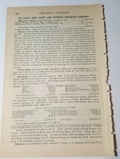 1887 railroad document ST LOUIS FORT SCOTT & WICHITA RAILROAD Anthony Newton KS