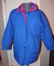 Haband For Her Womens Blue Quilted Nylon Winter Coat Size Medium 12/14