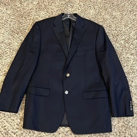 Giacca cappotto sportivo blazer Michael Kors blu navy misto lana curata 2 bottoni 40R