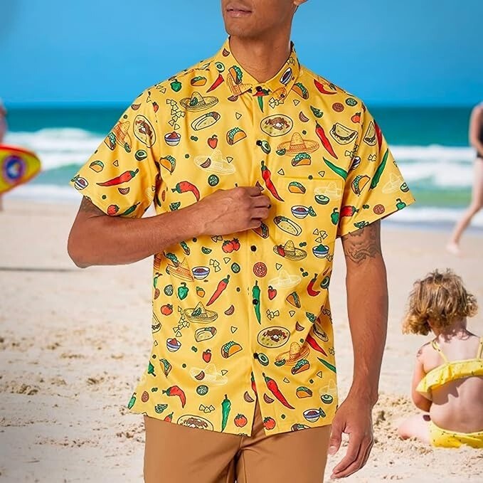 ALTRA Camicia divertente creazione ragazzo novalty stampa cibo messicano XL Taco burrito Taco martedì