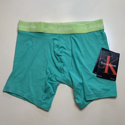 NWT Mens Calvin Klein This Is Love Boxer Brief Teal Extra Small
