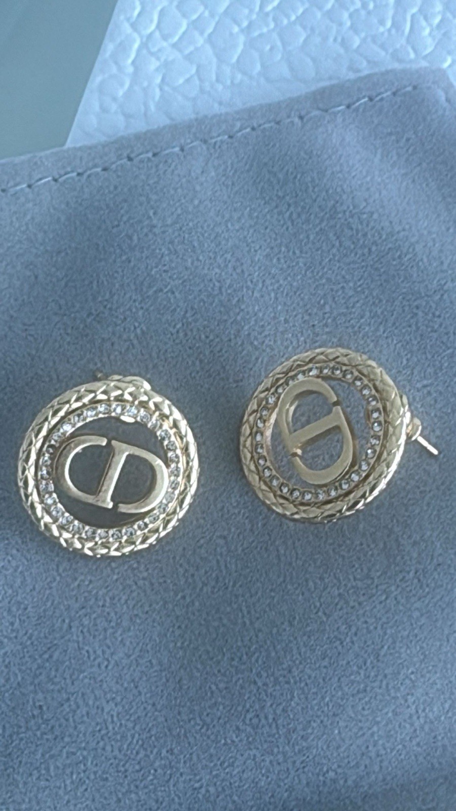 Vintage Christian Dior CD logo gold tone clip-on earrings