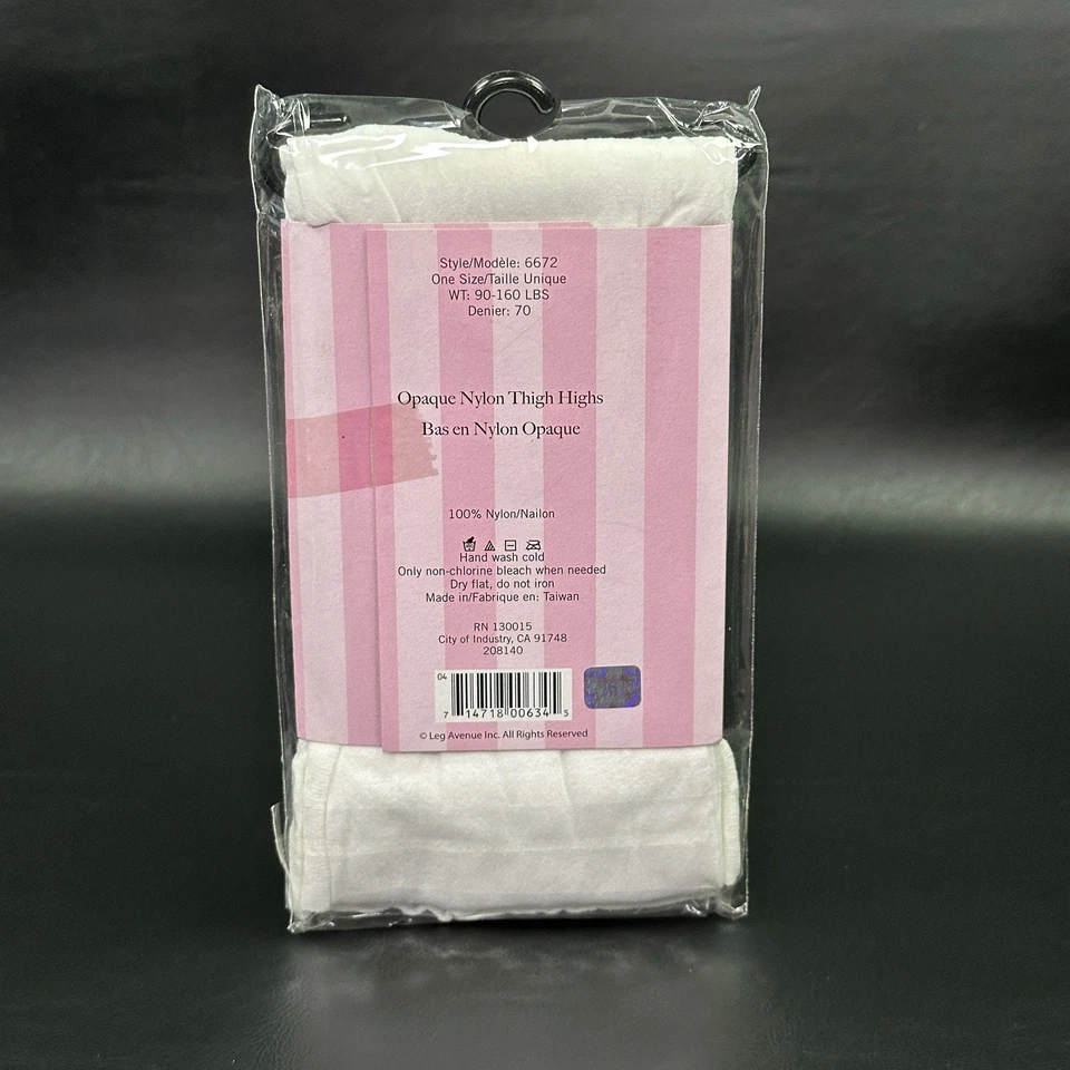 Meias altas coxa branca opaca tamanho único fantasia de Halloween cosplay dança rave - Imagem 4 de 4