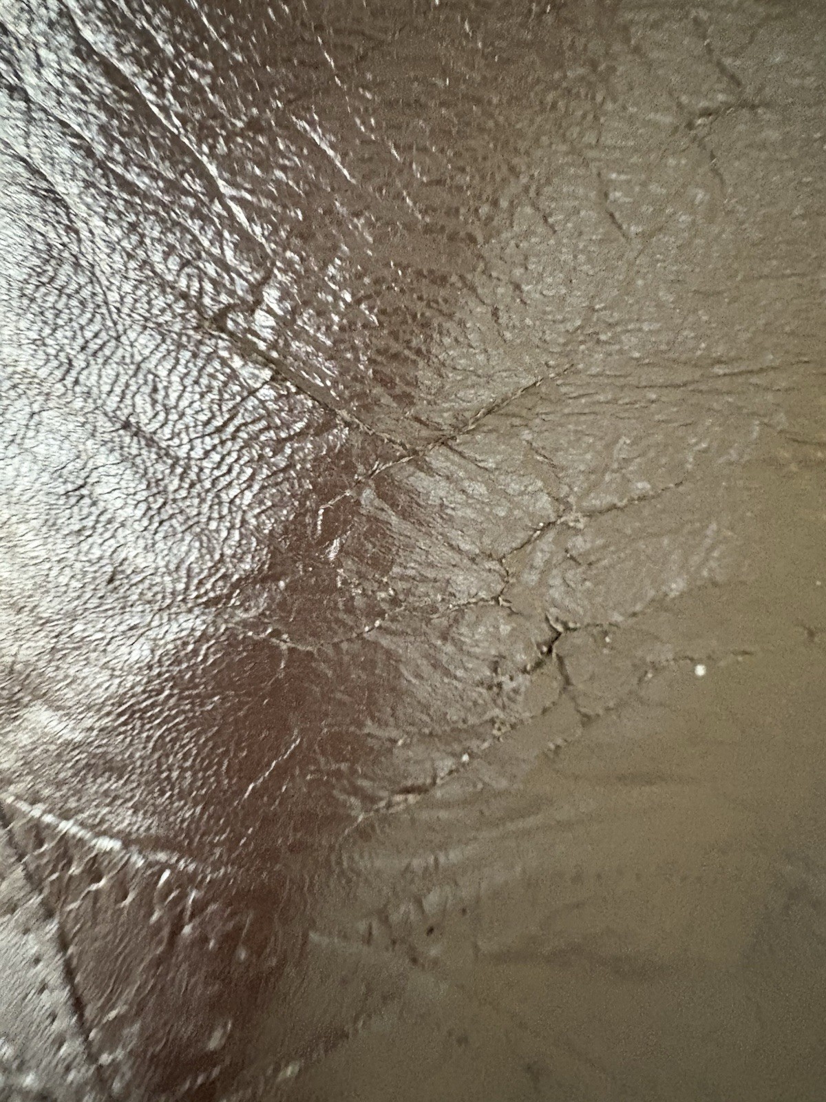 Vintage Dark Brown Patchwork Lambskin Leather Hob… - image 5