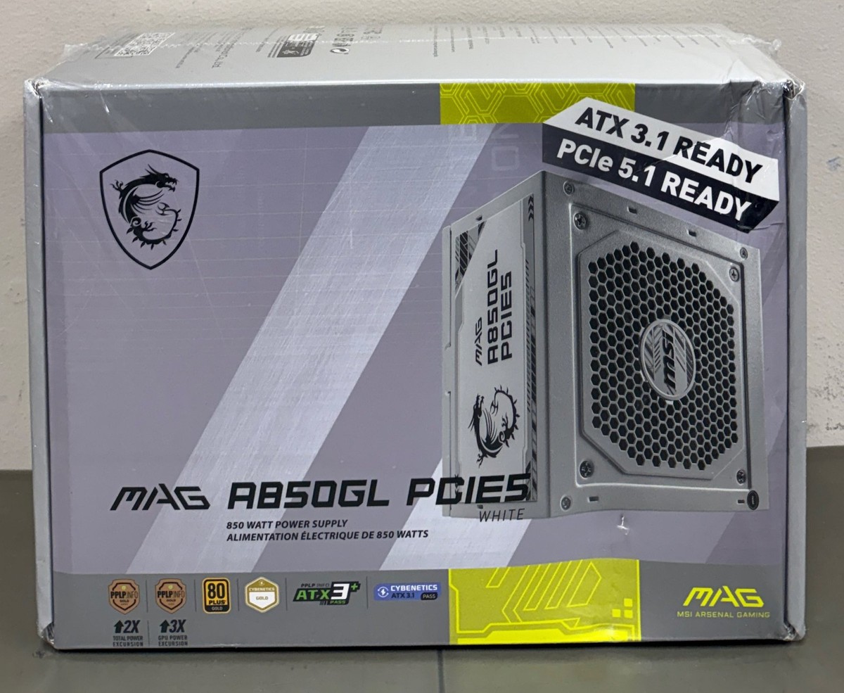 MSI MAG A850GL PCIE5 White, Fully Modular Compact Gaming 850W 
