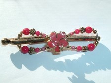 Small Lilla Rose Flexi Hair Clip Red Enamel Flowr and Copper New w Tag