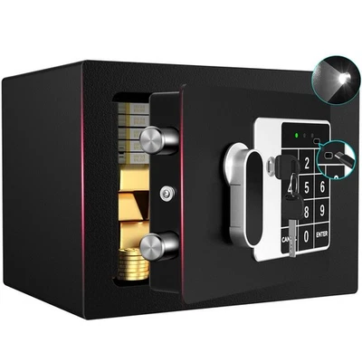 BESAFETY Digital Home Safe Security Lock Box with Keypad LED Light Alarm System