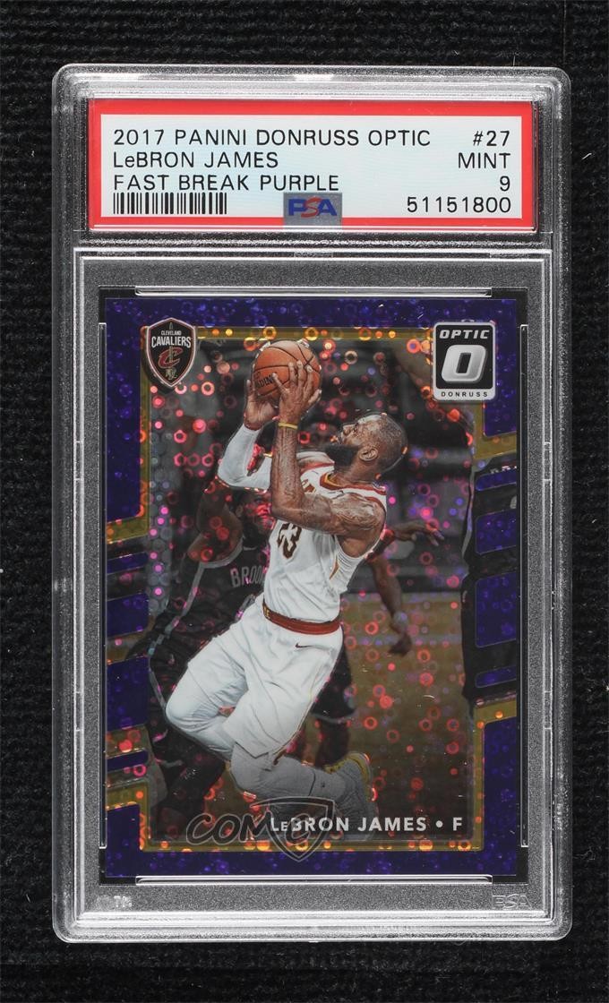 2017 Panini Donruss Optic Fast Break Purple Prizm /155 LeBron James PSA 9 MINT
