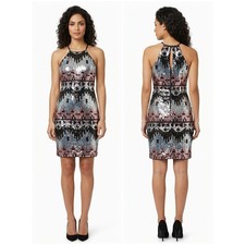 My Michelle Sequin Geometric Halter Neck Bodycon Dress Women Size 5