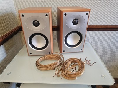 Mordaunt Short MS902 Bookshelf Speakers Pair Beech 100W Ohm Hi-Fi With  Cables UK
