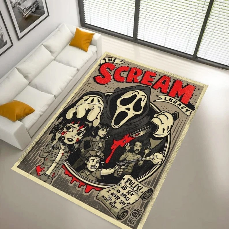 Scream Rug, Ghostface, Horror, Halloween, Scream Mask Rug