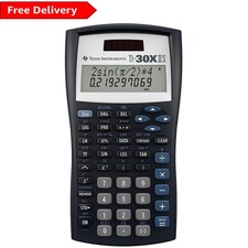 TI-30XIIS Scientific Calculator - Black with Blue Accents, Solar & Battery-Po...
