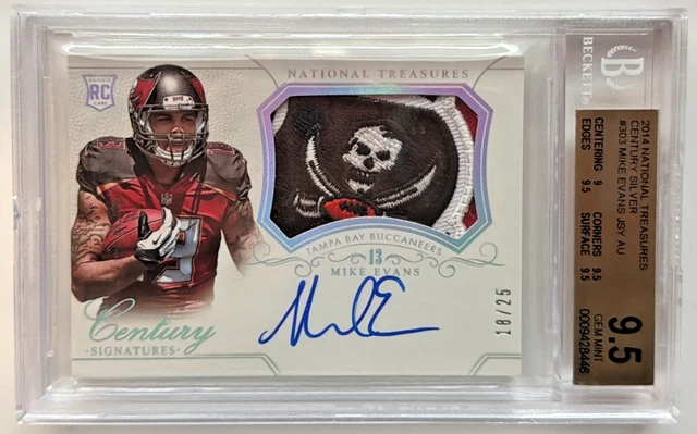 2014 National Treasures Jahrhundert Silber #303 Mike Evans RPA BGS 9.5 Crazy Patch!