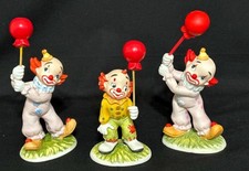 Lefton China Vintage Clown Figurines Lot-3 Po...