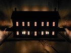 MTH 30-90094 Rail King Dark Red Stone Passenger Station & Dual Platforms TESTED — photo 2