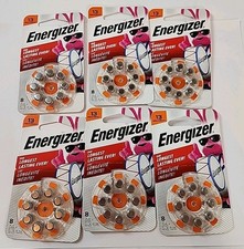 NEW SEALED LOT OF 6 Energizer Hearing Aid Batteries Zinc 8 Ct Size 13 Orange 48