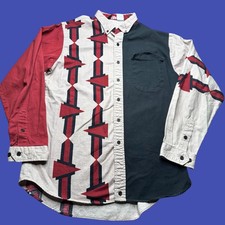 Vintage MO Betta Button Up Shirt Large Geometric Western Rodeo USA 16.5-35