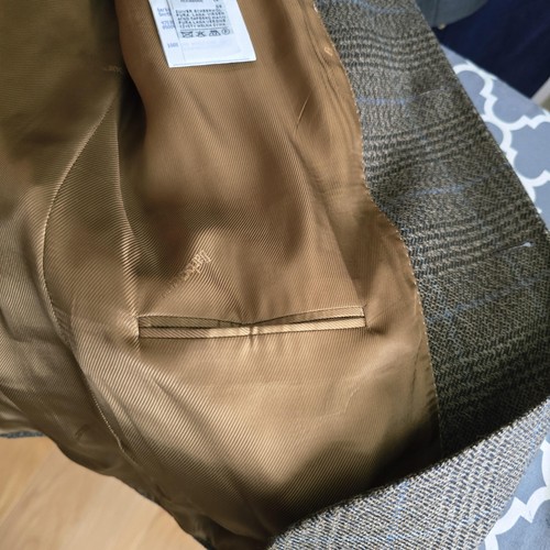 Barbour Blazer Uomo 44R Marrone Verde Finestra Tweed Lana Cappotto Sportivo Giacca - Foto 15 di 24
