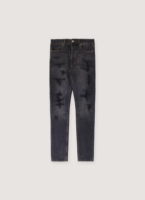 Ksubi Van Winkle Retorqued Repair Denim Charcoal