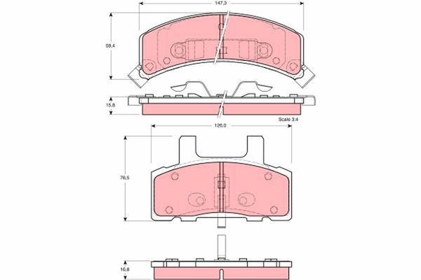 TRW BremsbelÄGe Bremsbelagsatz Vorne FüR Chevrolet Astro C1500 C2500 Tahoe Dodge-image
