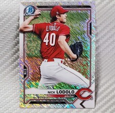 Nick Lodolo SP 📈 2021 Bowman Chrome Prospects Silver Shimmer #BCP-178 Reds