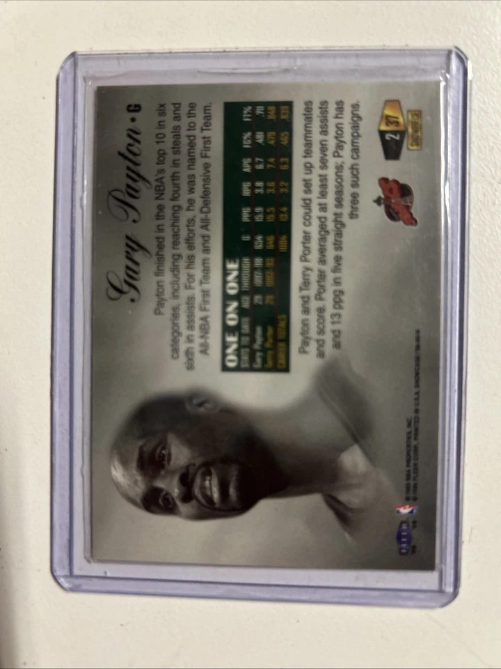 Flair Showcase Passion Legacy Edition #2 1998-99 37L Gary Payton n.º 84 de 99 Foto 2 de 4