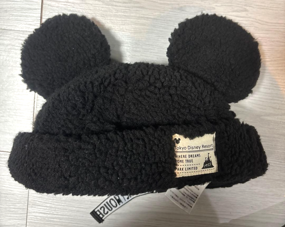 Tokyo Disney Resort Mickey Ears Fleece Beanie Hat Black Park
