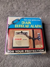 Vintage Chain Burglar Door Alarm New in Box Double Protection Battery Operated