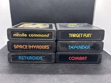 Atari 2600 Game Cartridge Lot of 6 Classics Asteroids Missile Command Defender