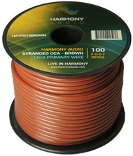 Harmony Car Primary 14 Gauge Power or Ground Wire 100 Feet Spool Brown Cable New