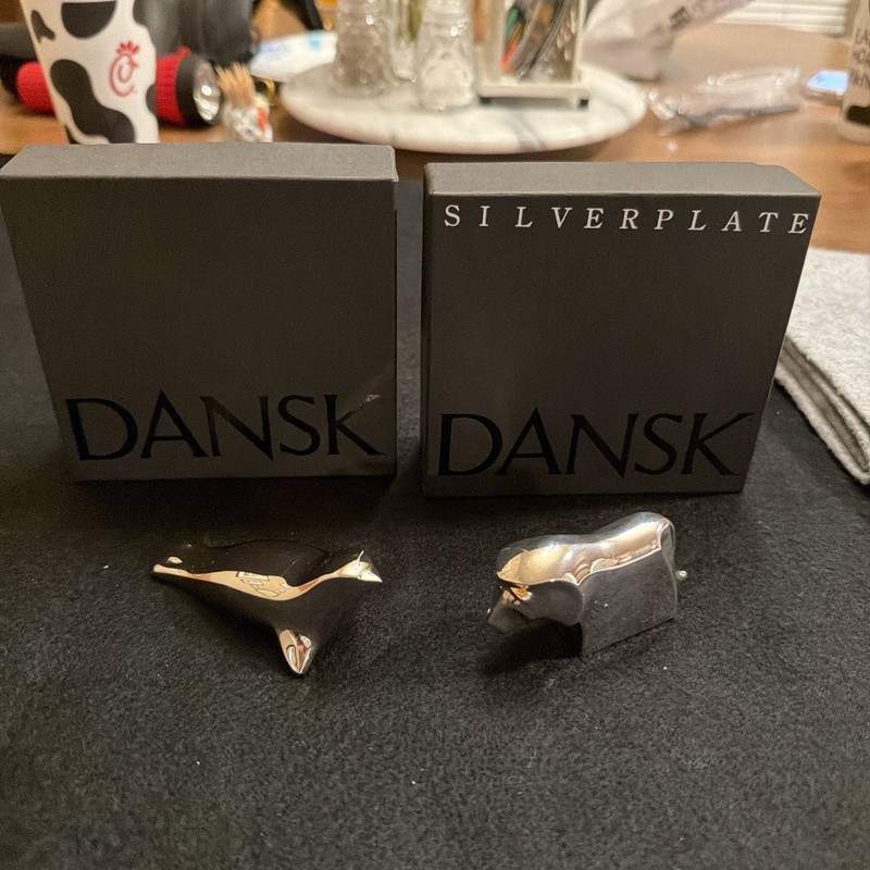 Dansk Silver Plate Lion, Seal Collectible Figurine, Made in Japan