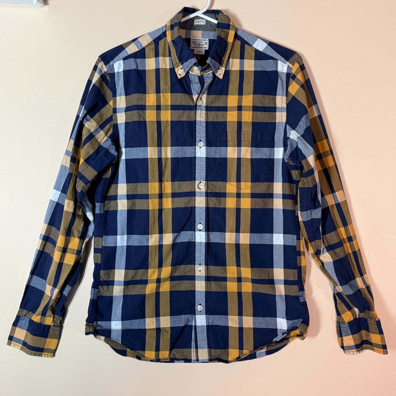 J.CREW Button Up Button Down Blue Plaid Work Shir… - image 1