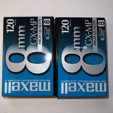 LOT 2 Maxell 8mm 120 GX-MP Metal Particle High Quality Video Cassette Tape NEW