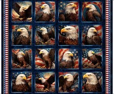 Quilting Treasures - 1776 - 36" Eagle Block Panel - Navy