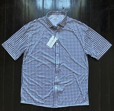 Men's Collars Co Shirt Button Up Polo Shirt Plaid Purple Size XL New With Tags