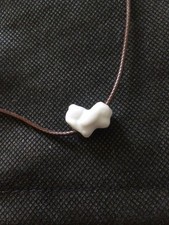 Cute White Puppy Shape Pendant with Rope Necklace 18" Gift