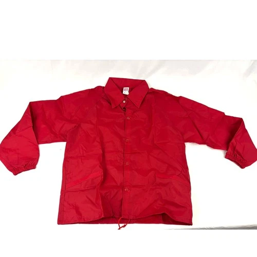 Vintage Soffe Windbreaker Jacket Men LARGE Red Nylon Snap-Closure 1990s NEW image 7
