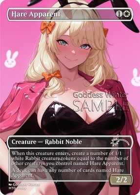 MTG - Hare Apparent - Fanart Borderless Style - EDH / Playtest