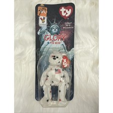 Ty Teenie Beanie Baby Glory the Bear USA 1999 Mcdonalds new sealed in plastic