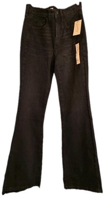 NWT 4L Women's Black Jeans High Rise with Flare Leg Universal Thread MSRP $28