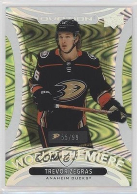 2021 Upper Deck Ovation World Premiere Lime 55/99 Trevor Zegras Rookie RC 10no