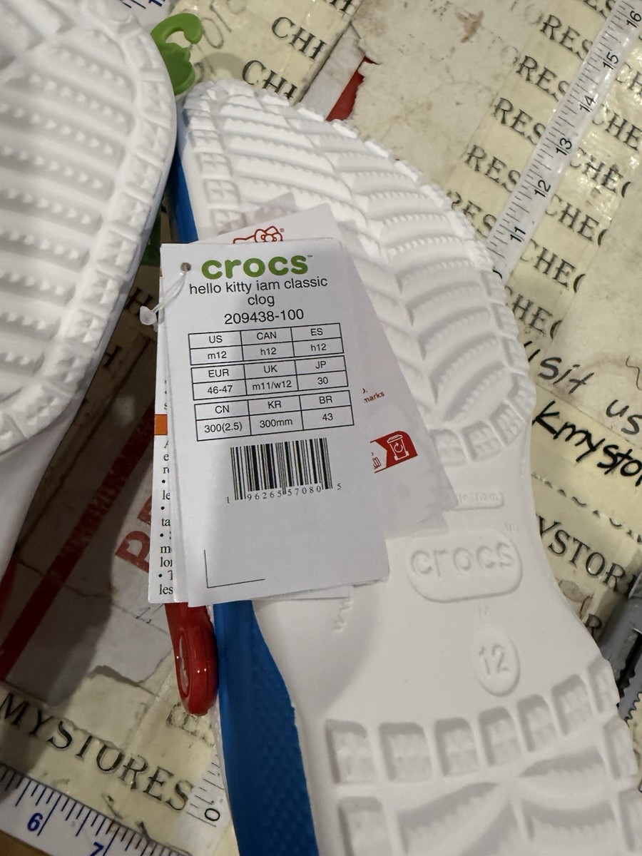 New NWT Unisex Clogs Crocs 209438-100 Hello Kitty I Am Classic