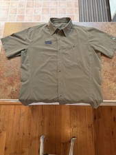 Kuhl Brulee Samuel Adams Khaki Short Sleeve Button-Up Shirt Size L