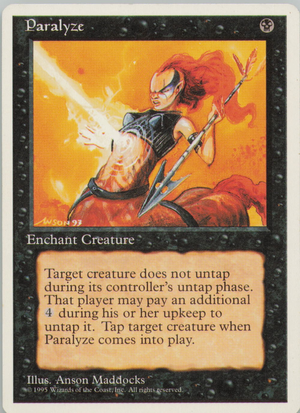PARALYZE C FOURTH EDITION MAGIC: THE GATHERING NM
