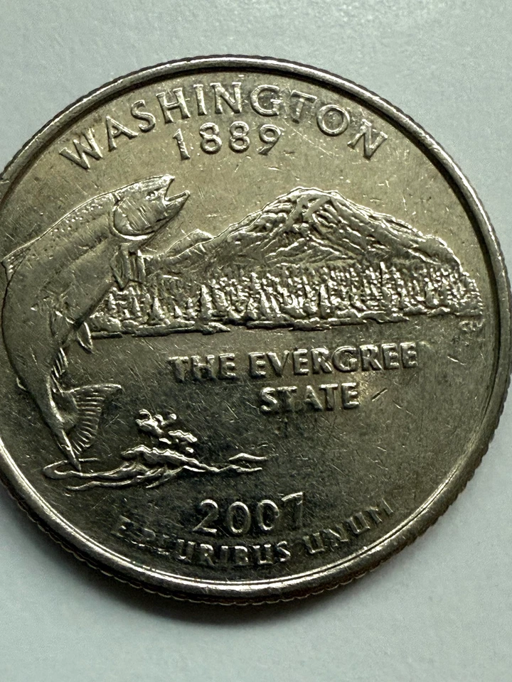 2007 Washington State Quarter Weak strike ERROR Missing mint mark, lettering - Image 4 of 4