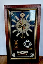 Wooden And Brass Sailors Knot Wall Clock with Hidden Key Holder Bahamas