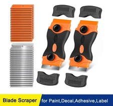 Razor Blade Scraper Tool with Metal & Plastic Blades, Sticker Cleaning Remover